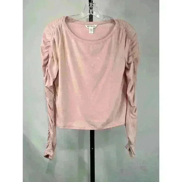 Athleta‎ Women's All Around Ruched Pullover Top Size S Pink - Picture 1 of 5